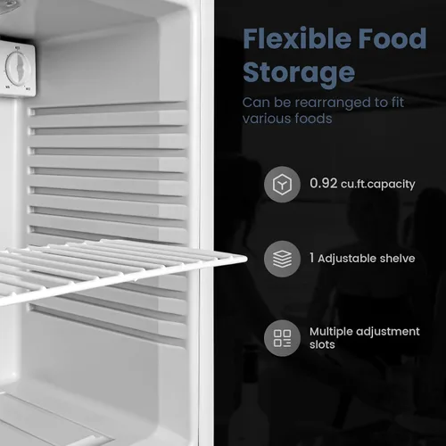 Vista 3 de Mini refrigerador y hielera – Mini refrigerador de 26 litros para dormitorio, refrigerador pequeño de 38 a 72 ℉ para oficina, hogar, apartamento