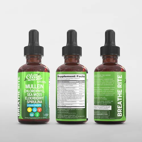 Vista 9 de Clean Nutra Gotas de Gordolobo para Pulmones Clorofila Orgánica Líquida Musgo Marino Irlandés, Espirulina, Regaliz, Cereza Ácida, Lobelia, Agripalma