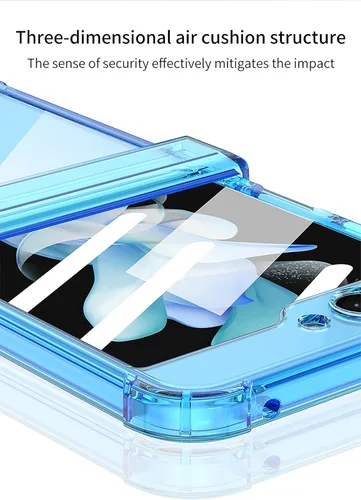 Vista 8 de Funda magnética integrada con protector de pantalla para Samsung Galaxy Z Flip 5 4, compatible con MagSafe, protección de bisagra completa, funda