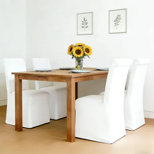 Vista 4 de Parsons - Juego de 2 sillas de comedor tapizadas con falda extraíble lavable, sillas de cocina con respaldo alto y patas de madera maciza, tela