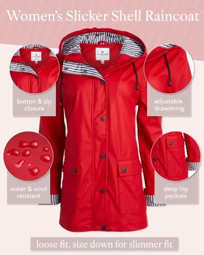 Vista 4 de URBAN REPUBLIC - Chaqueta de lluvia para mujer - Impermeable ligera y cortavientos para mujer (S-3XL)