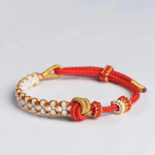 Vista 8 de Pulsera de nudo de cereza con texto en inglés «To My Granddaughter A Link That Can Never Be Undone», pulsera para nieta de la abuela, ajustable