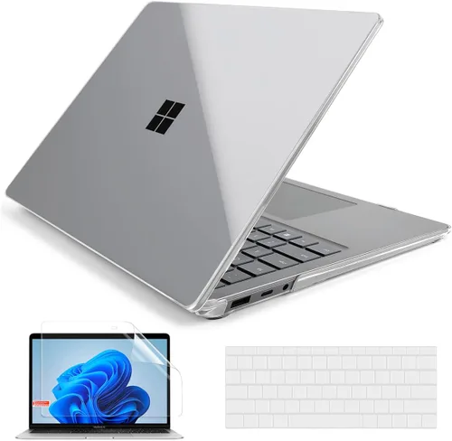 Vista 5 de Batianda Funda personalizable para portátil Microsoft Surface 5 4/3 de 13,5 pulgadas con reposamanos Alcantara modelo 1950/1867, carcasa rígida