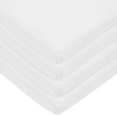 Vista 19 de American Baby Company Sábana bajera ajustable de 15 x 33 pulgadas, 100% algodón natural, suave y transpirable, para niños y niñas Azul bebé