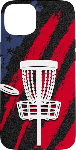 Vista 9 de iPhone 16 Disc golf american flag USA disc golfer dad Case