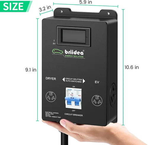 Vista 6 de Briidea Interruptor de alimentación automático para secadora y EV, carga rápida tu EV, NEMA 10-30
