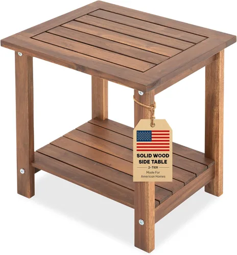 Vista 11 de VICTORY RELAX Mesa de acento Adirondack negra para exteriores – Mesa auxiliar de madera de acacia resistente a la intemperie con almacenamiento