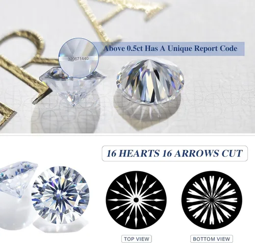 Vista 4 de Moissanite Loose Stone VVS1 Clarity for Pendant Ring Stud Earring Jewelry Making with Certificate of Authenticity GRA