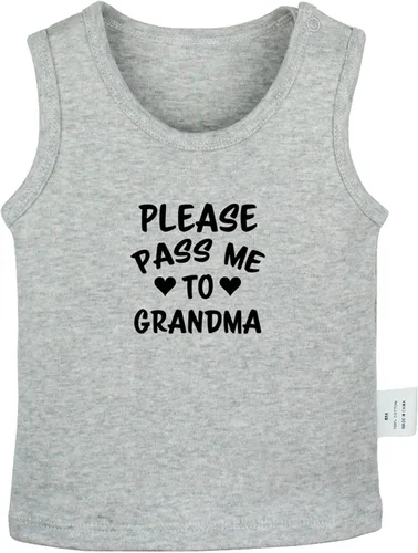 Vista 4 de Camiseta divertida con diseño de Call Grandma She Knows What to Do & Please Pass Me to Grandma, para recién nacidos, para bebé, con diseño gráfico