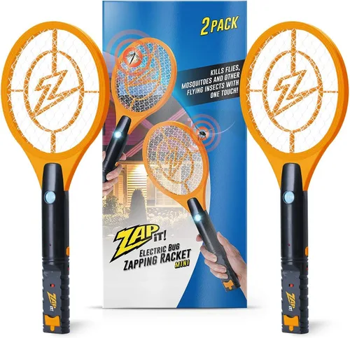 Vista 12 de Paquete de 2 raquetas eléctricas matamoscas y exterminador de mosquitos de ZAP IT! - Raqueta eléctrica exterminadora de insectos de alta potencia