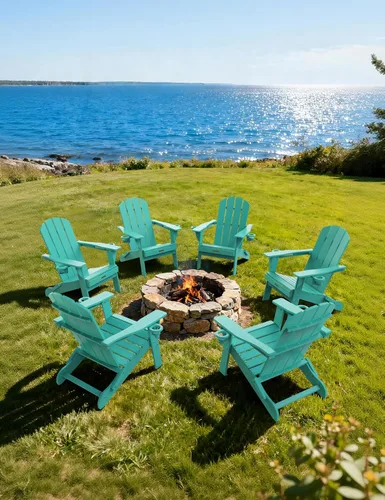 Vista 18 de Silla Adirondack Plegable, Sillas Adirondack de Plástico con Textura de Madera con 2 Portavasos, Silla para Hoguera de HDPE Resistente a
