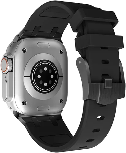 Vista 2 de Apple Watch Band para iWatch Ultra Series, correa de reloj de silicona para hombres, diseño fresco, compatible con Apple Watch de 1.929 in, 1.772