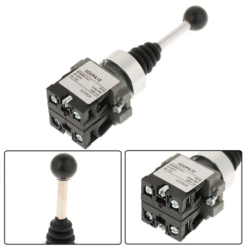 Vista 4 de Interruptor de palanca de mando, 2 posiciones 2NO tipo momentáneo Monolever Locked Joystick Interruptor de reemplazo para XD2PA12
