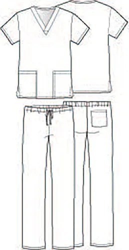 Vista 9 de Vital Threads Conjunto de uniformes médicos para hombres y mujeres con cuello en V y pantalón con cordón VT501C