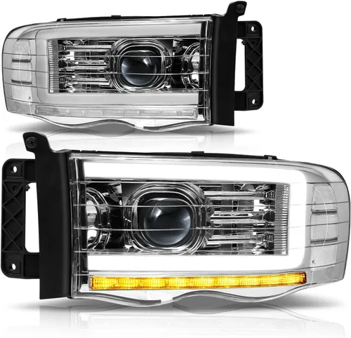 Vista 11 de Auto Dynasty Faros LED DRL Compatible con 2002 2003 2004 2005 Dodge Ram 1500 2500 3500, Señal de Giro Secuencial, Faros Proyectores Negros