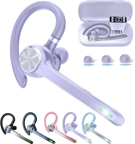Vista 10 de HEIBAS Auriculares Bluetooth, Auriculares inalámbricos Bluetooth con estuche de carga de 500mAh, tiempo de conversación de 72 horas, micrófono