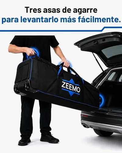 Vista 6 de ZEEMO Bolsa de viaje de golf, funda protectora completamente abierta y aprobada por aerolíneas con ruedas para clubes, carrito y bolsa de soporte
