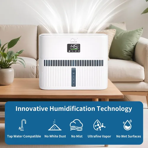 Vista 3 de LAVIEAIR Humidificadores evaporativos inteligentes para dormitorio, sala de estar, guardería, habitación grande de hasta 550 pies cuadrados, tanque