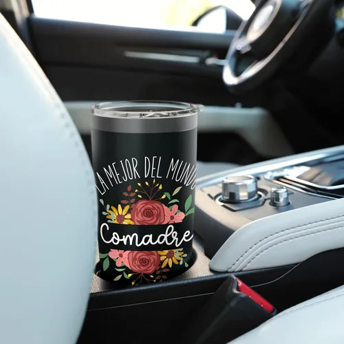 Vista 6 de La Mejor Comadre Del Mundo - Vaso aislado de acero inoxidable para madrina española