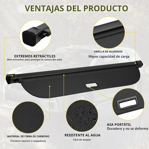 Vista 4 de AUXMART Funda de carga para Toyota Corolla Cross 2022 2023 2024 2025 2026, cubierta retráctil para maletero trasero, protección de seguridad