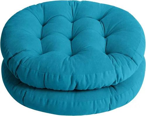 Vista 13 de Tiita Cojín de suelo de 22 pulgadas, cojín redondo para silla de exterior Redondo beige