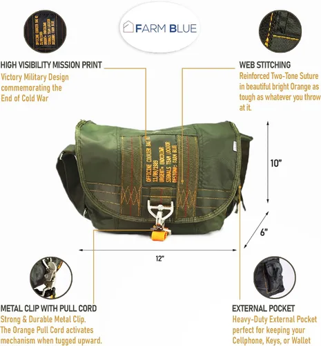 Vista 4 de Farm Blue Bolso bandolera táctico Bolsa militar más pequeña para hombres y mujeres Bolsa cruzada resistente al agua