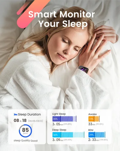 Vista 6 de Relojes inteligentes para mujer, 1.85 pulgadas, llamadas, batería 30 días, monitor 24/7 de frecuencia cardíaca, sueño y SpO2, 120 modos, IP68