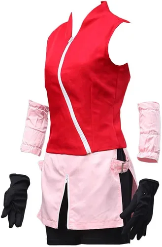Vista 4 de RTXBQU Haruno Sakura - Disfraz de falda para niñas, disfraz de Halloween y carnaval