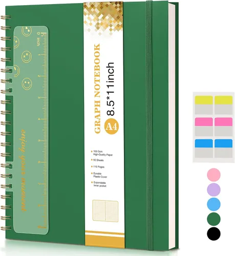 Vista 38 de Cuaderno de espiral de 8.5 x 11 pulgadas, cuadernos grandes A4 para mujeres y hombres, diario rayado universitario, papel de 3.53 oz/m², diarios