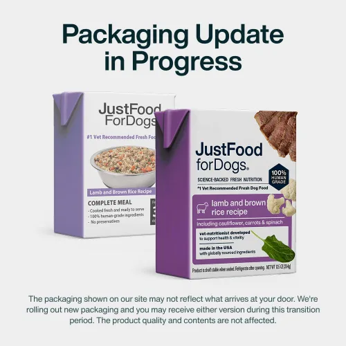 Vista 2 de JustFoodForDogs Pantry Fresh - Alimento húmedo para perros, comida completa o comida para perros, receta de comida para perros de cordero y arroz