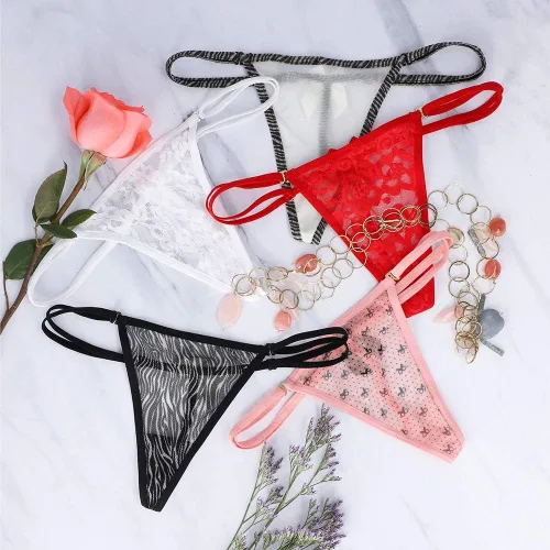 Vista 4 de Besame Tanga G-String - Ropa interior para mujer, paquete de 5