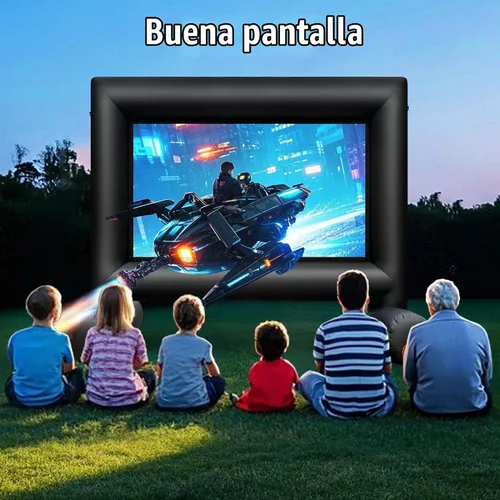Vista 6 de Pantalla de proyector de película inflable para exteriores de 12 pies con ventilador integrado que soporta proyección frontal y trasera, pantalla