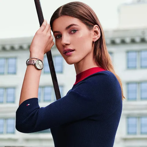 Vista 3 de Tommy Hilfiger 1781998 - Reloj de cuarzo para mujer con correa de acero inoxidable color plateado