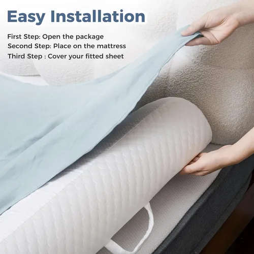 Vista 9 de YIHATA Riel de cama para niños pequeños, parachoques plegables con solapa, 1 paquete de rieles de cama para niños pequeños, rieles de cama