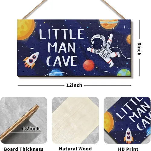 Vista 2 de ZIEYOMI - Letrero de cueva de hombre pequeño, decoración de habitación de niños, decoración de habitación de niños con temática de astronauta