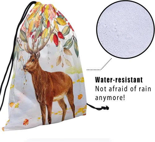 Vista 11 de Bolsa de agarre de gimnasia de piel de animal, bolsa de gimnasia con cordón ajustable, bolsa de cuerda para fauna silvestre, Mariposas Galaxy
