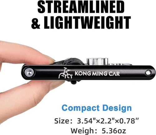 Vista 5 de Herramienta de bicicleta con inflador de CO2 – Herramienta de cadena de bicicleta/Torx/Hex/Destornillador – Kit multiherramienta de bicicleta