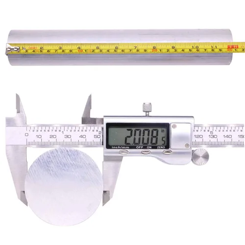 Vista 4 de VERNUOS 2" 6061 aluminio redondo Rod 12" largo, T6511, extruido, 2" diámetro