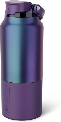 Vista 59 de BrüMate Rise - Botella de agua de 25 onzas con pajita de silicona cubierta 100 % a prueba de fugas, botella de agua de acero inoxidable aislada