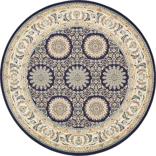 Vista 11 de Unique Loom Narenj Collection - Alfombra clásica con diseño de patrón texturizado tradicional, rectangular, 3 x 5 pies y 1 pulgada, azul/beige