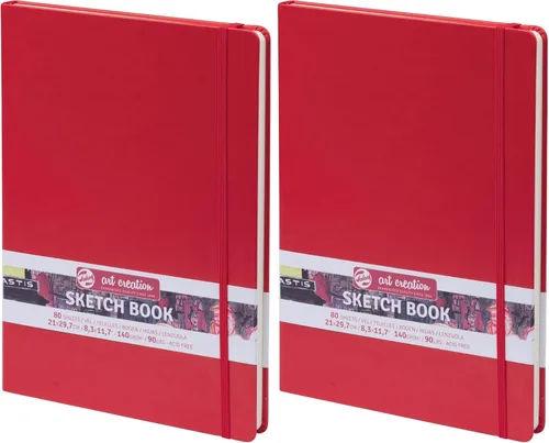 Vista 4 de Cuaderno de bocetos Talens Art Creation rojo 12X12 cm, 140 gramos
