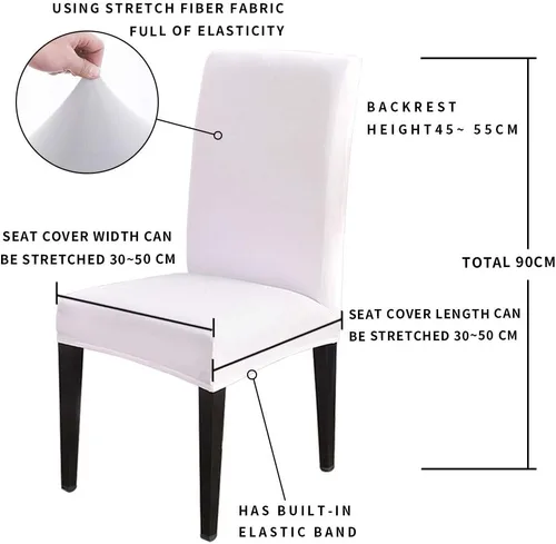 Vista 6 de 4 fundas protectoras navideñas para sillas de comedor, elásticas, extraíbles y lavables, fundas de asiento de asiento de copo de nieve de invierno