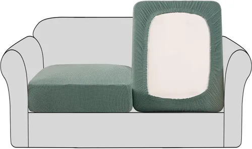 Vista 23 de H.VERSAILTEX - Fundas elásticas para cojín de sofá individual, fundas de asiento para silla de sofá, protector de cojín con tejido jacquard de sarga