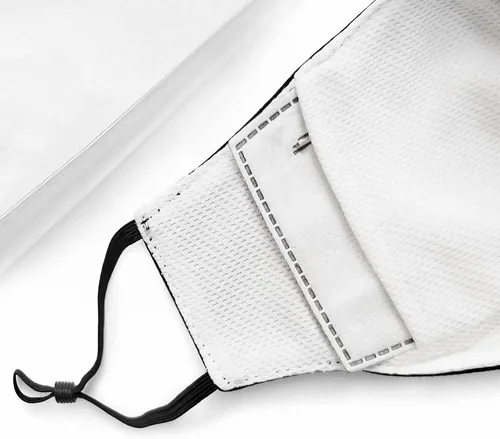 Vista 5 de NBDIB Protección facial ajustable para adultos con bolsillo para filtro y alambre para la nariz, máscara de tela transpirable negra con 10 filtros