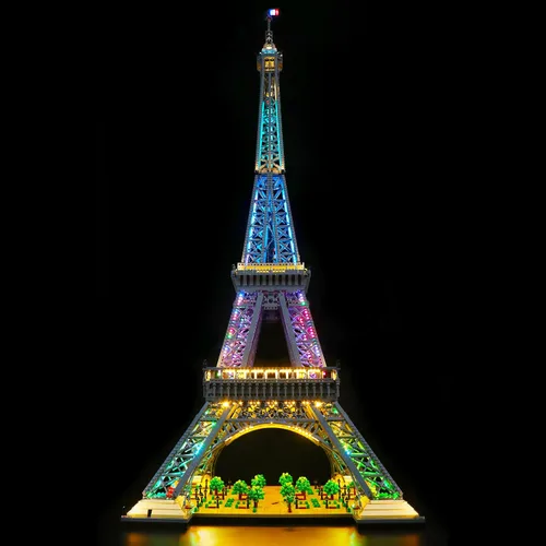 Vista 10 de VONADO Kit de iluminación LED compatible con el set de la Torre Eiffel de Lego 10307, iluminación de construcción DIY con control remoto compatible