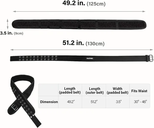 Vista 3 de HAUTMEC HT0141 - Cinturón de herramientas acolchado resistente, cinturón de trabajo ajustable de 3.5 pulgadas de ancho para cintura de 30 a 46