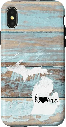 Vista 5 de Michigan Rustic Home Pride US State Distressed Look Case for iPhone 17