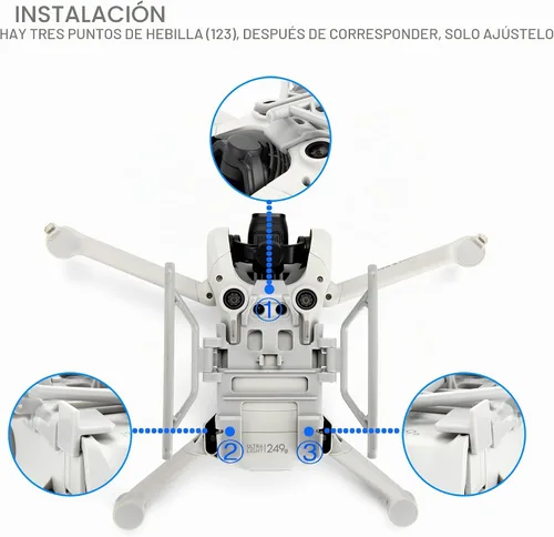 Vista 6 de Tren de aterrizaje para DJI Mini 3/Mini 3 Pro Kit plegable de patas extendidas para accesorios Mini 3 Pro Foldable Extended Legs for DJI Mini 3