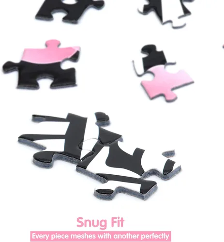 Vista 4 de Lavievert Juego de rompecabezas redondo de 1000 piezas para adultos - Romántico cerezo en flor Fun & Challenging Puzzle for Adults and Teens