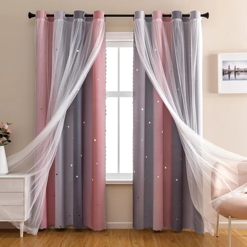Vista 18 de XiDi - Cortinas para decoración de dormitorio Beige34/54/1